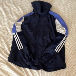 ADIDAS Black,blue,and white Running jacket